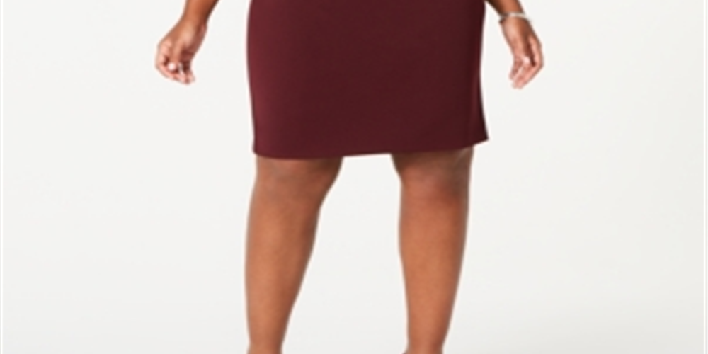 Vestido feminino plus size cruzado, cor vinho, tamanho 16 W