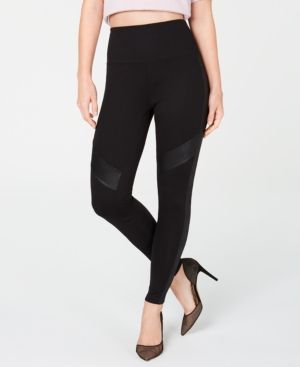 Leggings femininas INC com apliques de cobra em relevo, pretas, tamanho XS