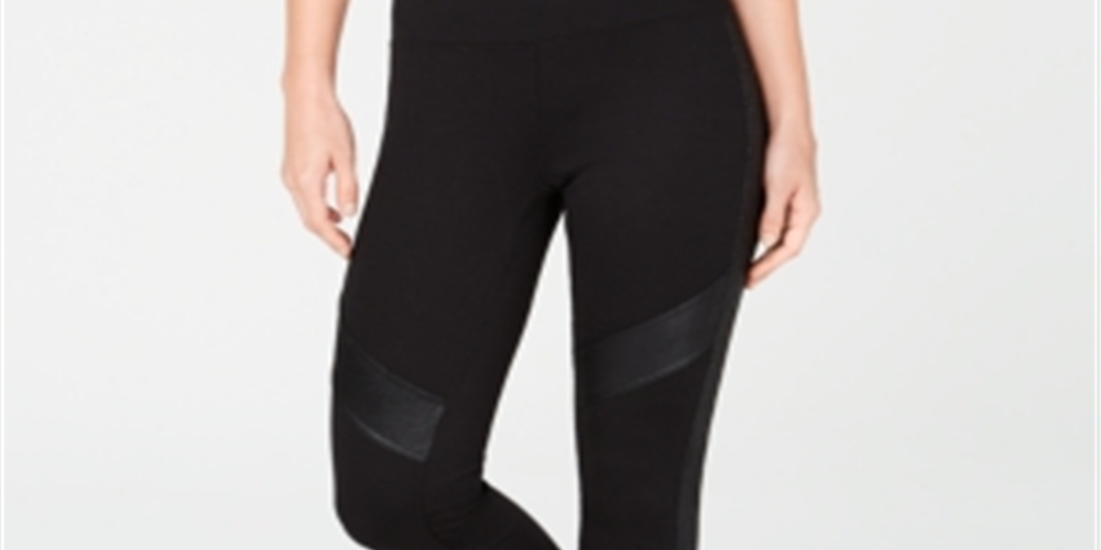 Leggings femininas INC com apliques de cobra em relevo, pretas, tamanho XS