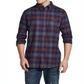 Camisa xadrez de flanela escovada vintage masculina à prova de intempéries, vermelha, tamanho XXX-G