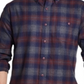 Camisa xadrez de flanela escovada vintage masculina à prova de intempéries, vermelha, tamanho XXX-G