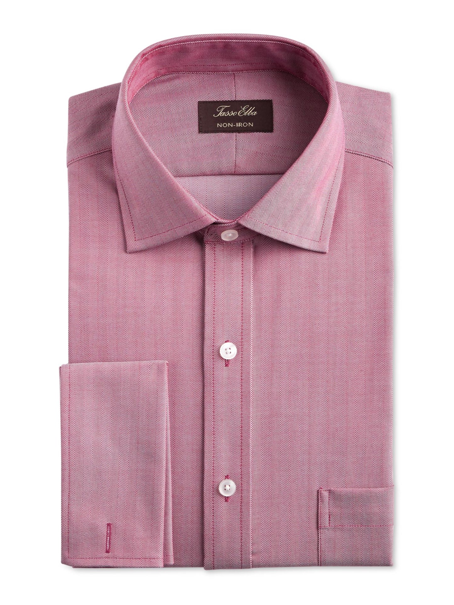 Camisa social masculina Tasso Elba com gola espinha de peixe, vermelha, tamanho 17x34-35