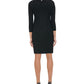 Vestido tubinho TOMMY HILFIGER feminino com manga 3/4 e comprimento até o joelho, preto, tamanho 8