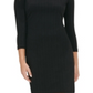 Vestido tubinho TOMMY HILFIGER feminino com manga 3/4 e comprimento até o joelho, preto, tamanho 8
