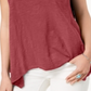 Camiseta feminina estilo &amp; co com bainha de lenço vermelha, tamanho pequeno