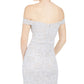 Vestido curto de coquetel com lantejoulas e corações, bordado com renda floral, ombro de fora, prateado, tamanho 11