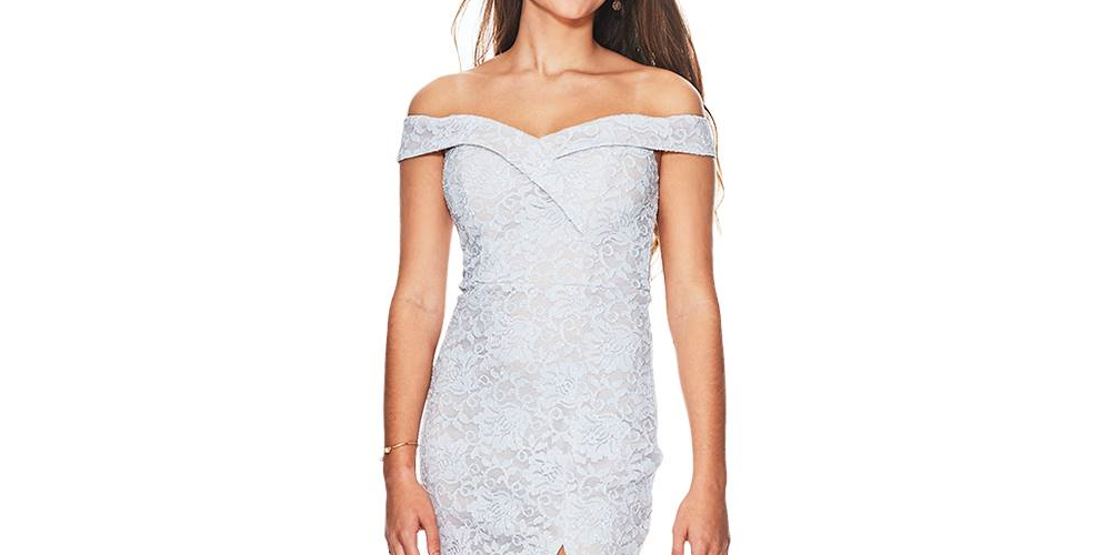 Vestido curto de coquetel com lantejoulas e corações, bordado com renda floral, ombro de fora, prateado, tamanho 11