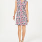 Vestido floral feminino Connected SeaFit e Flare, azul marinho, tamanho 10 P