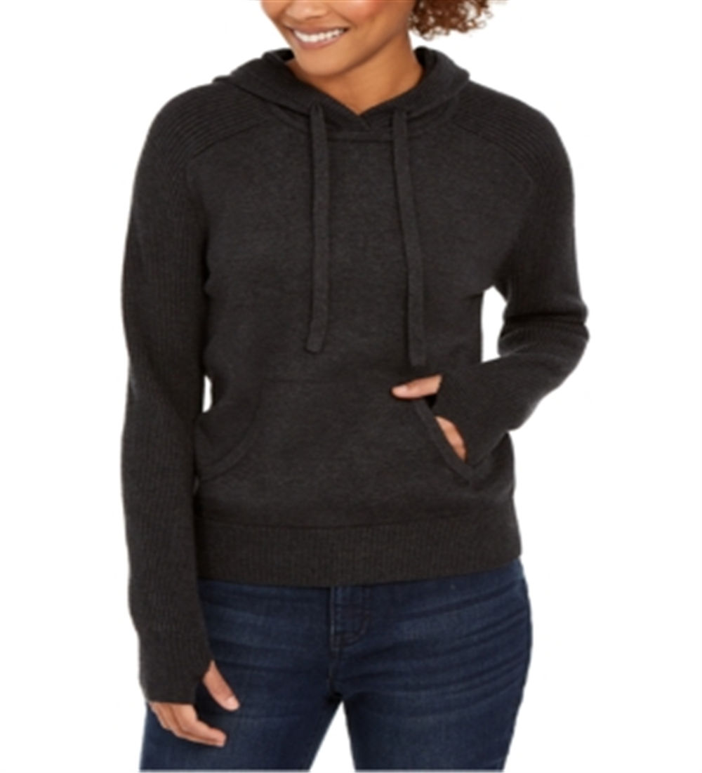 Suéter com capuz feminino Style &amp; Co, preto, tamanho XS