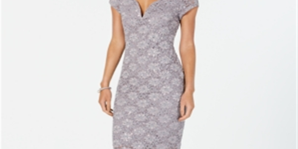 Vestido tubinho com lantejoulas e renda, modelo coração, marrom, tamanho 16, da Connected Women