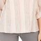 Blusa listrada com decote aberto e manga curta feminina Style &amp; Co, tamanho XS
