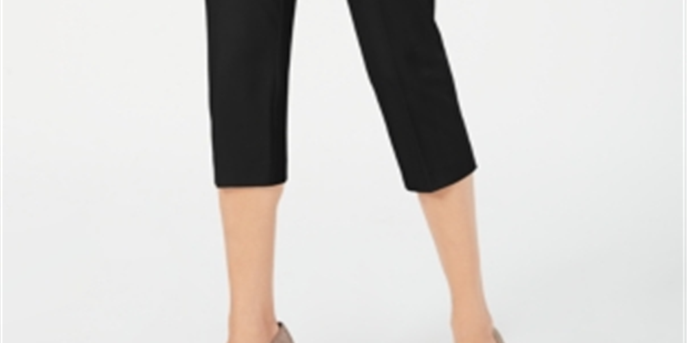 Calça Capri Feminina Alfani Preta Tamanho 8 Petite