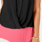 Blusa feminina Alfani sem mangas com frente drapeada, preta, pequena, grande