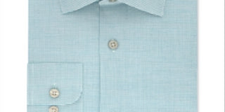 Camisa social masculina Calvin Klein Classic Regular Fit, sem passar, com elástico, tamanho 15x32x33, verde