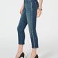 Calça jeans feminina INC International Concepts com corte curvilíneo e costura brilhante, azul, tamanho 6