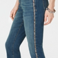 Calça jeans feminina INC International Concepts com corte curvilíneo e costura brilhante, azul, tamanho 6