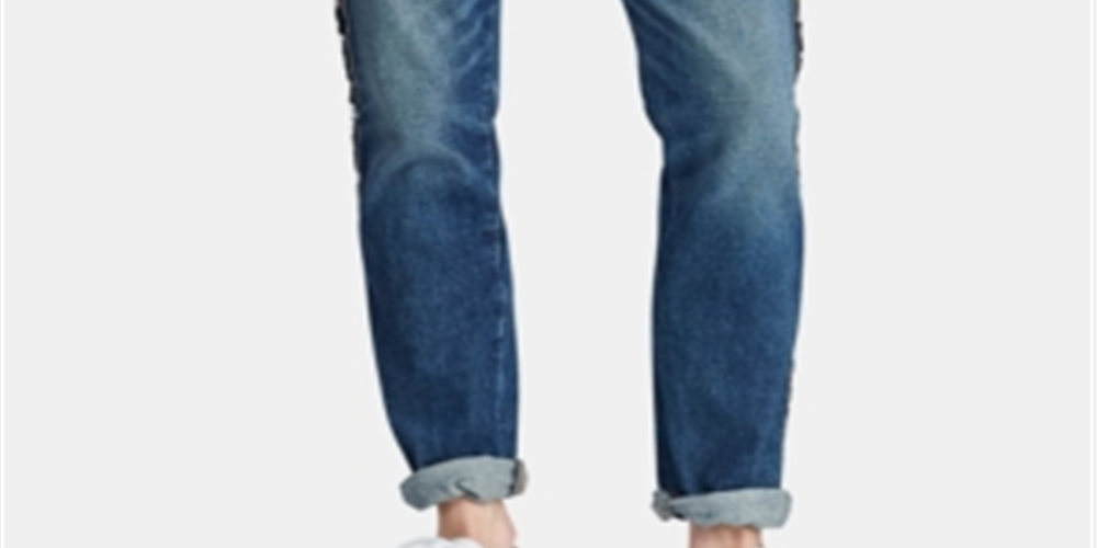 Calça jeans masculina Polo Ralph Lauren Sport Varick Slim-Straight azul tamanho 33x32