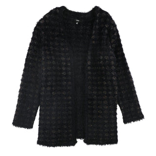 Cardigan feminino Alfani Eyelash Yarn preto tamanho 2X