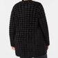 Cardigan feminino Alfani Eyelash Yarn preto tamanho 2X