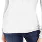 Blusa feminina com nervuras e frente torcida da INC International Concepts, branca, tamanho pequeno