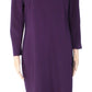 Vestido feminino Petite de Jersey com ombros de fora e botões Lauren Ralph Lauren, roxo, tamanho 12 P