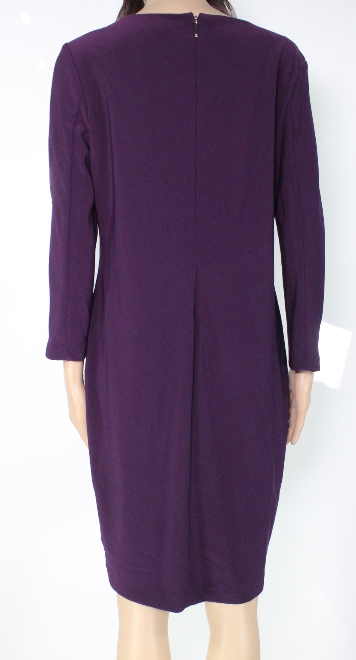 Vestido feminino Petite de Jersey com ombros de fora e botões Lauren Ralph Lauren, roxo, tamanho 12 P