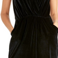 Vestido de coquetel curto com decote em V e bolsos, sem mangas, Rachel Roy, feminino, preto, tamanho P