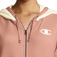 Moletom com capuz Champion Heritage Herringbone com zíper, rosa, tamanho médio