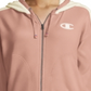 Moletom com capuz Champion Heritage Herringbone com zíper, rosa, tamanho médio
