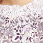 Blusa feminina Rebecca Taylor com estampa floral texturizada roxa e manga comprida, gola mandarim, para usar no trabalho, 10