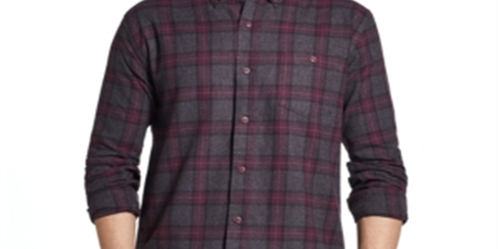 Camisa xadrez de flanela escovada vintage masculina à prova de intempéries, vermelha, tamanho XXX-G