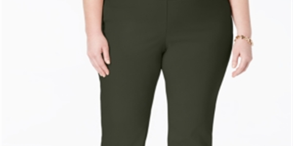 Calça feminina Charter Club Plus Cambridge Tummy Control, verde, tamanho 24W