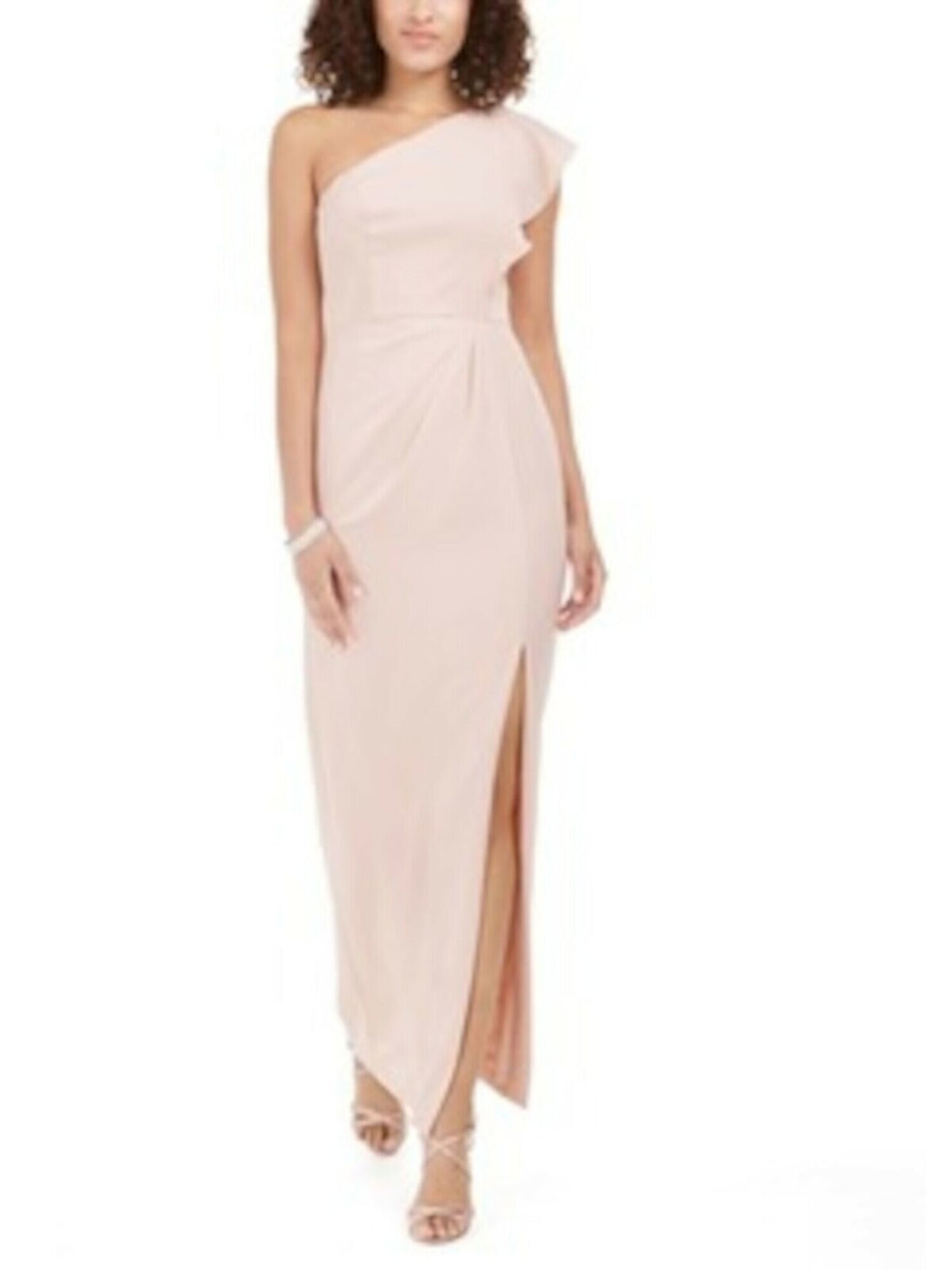 Vestido longo sem mangas feminino Adrianna Papell, rosa, tamanho 14