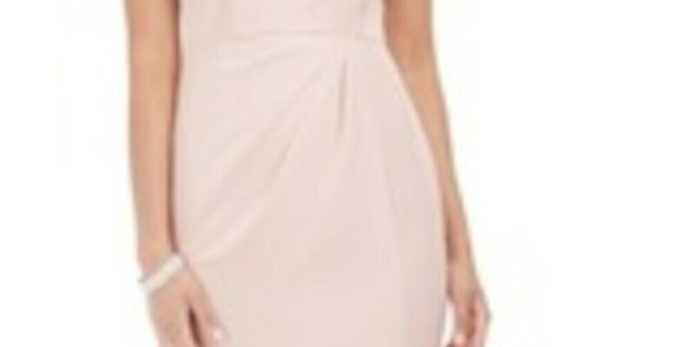 Vestido longo sem mangas feminino Adrianna Papell, rosa, tamanho 14