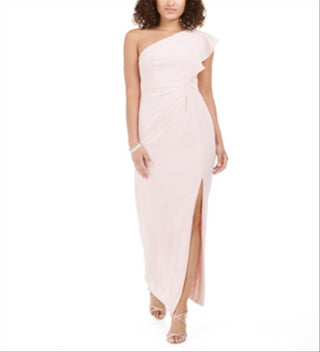 Adrianna Papell Women's Sleeveless Maxi Sheath Dress Pink Size 14