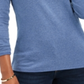 Blusa feminina Karen Scott de algodão mesclado, manga comprida, azul, tamanho pequeno