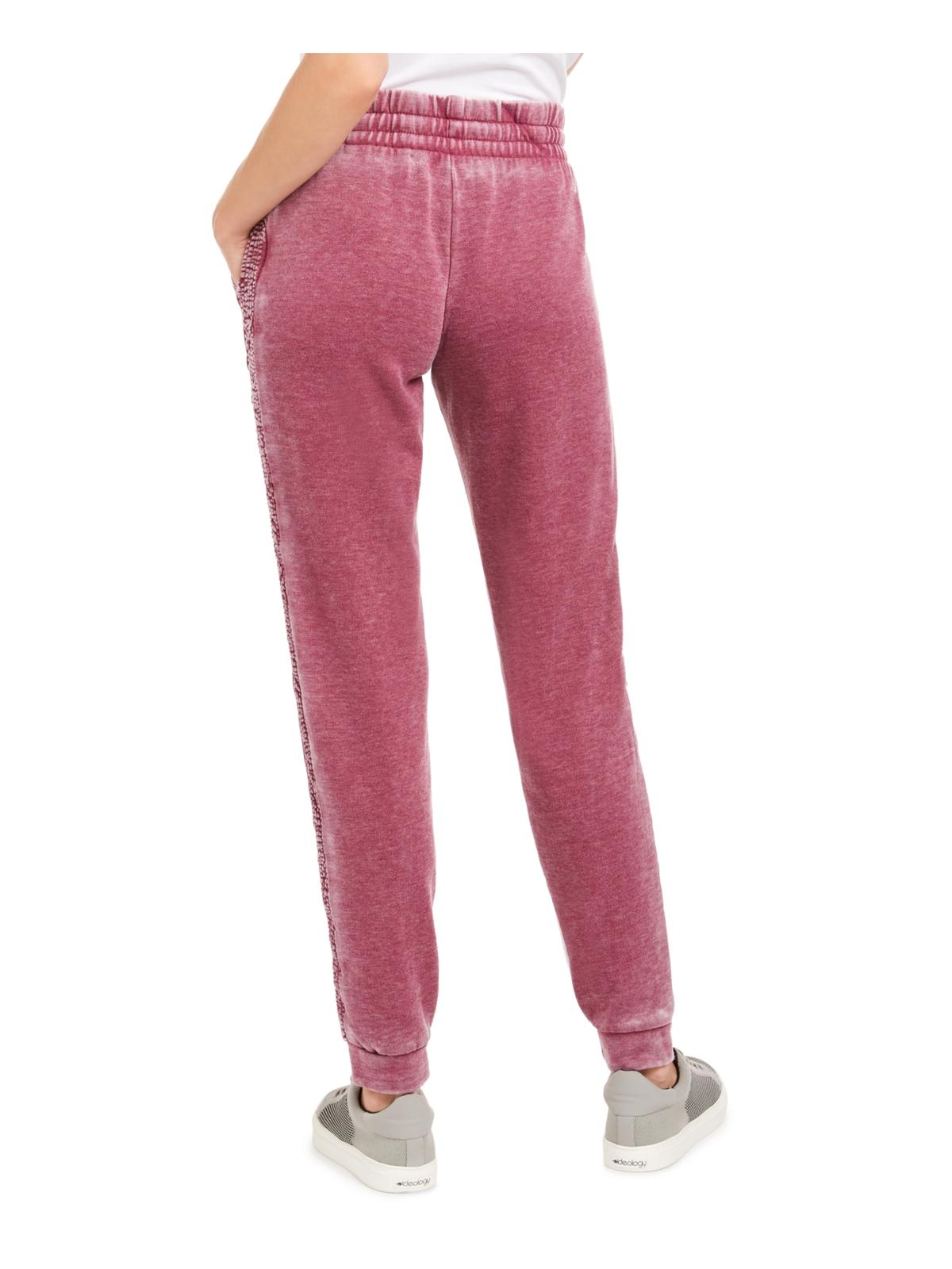 Calça de moletom feminina Ideology, calça de corrida fitness vermelha, tamanho X-S