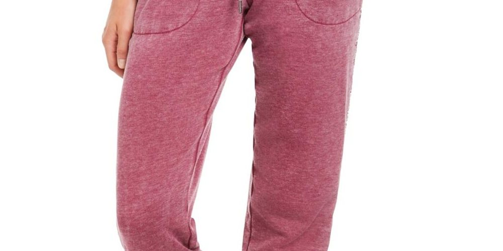 Calça de moletom feminina Ideology, calça de corrida fitness vermelha, tamanho X-S