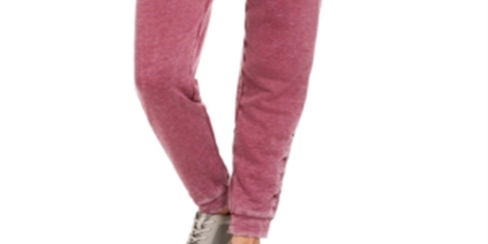 Calça de moletom feminina Ideology, calça de corrida fitness vermelha, tamanho X-S