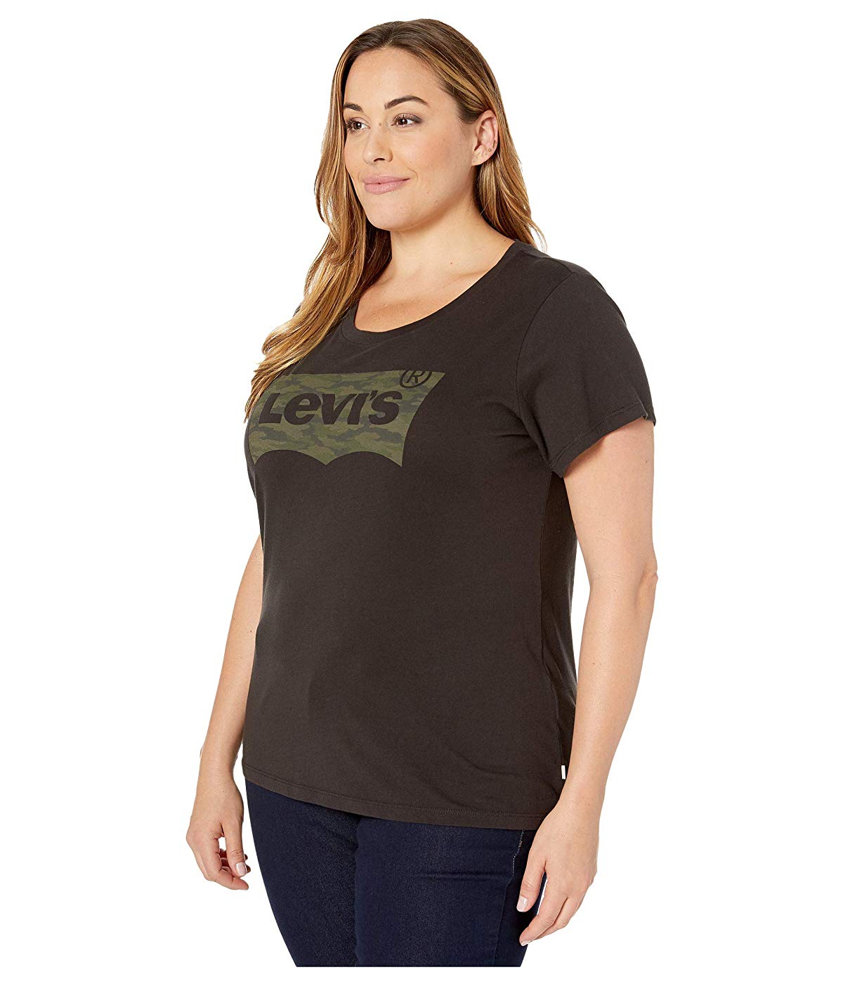 Camiseta Levi's Plus Perfect Tee sem bolso feminina preta tamanho 1X