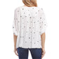 Karen Kane Blusa feminina estilo boho com babados estilo camponês, branca, tamanho extragrande