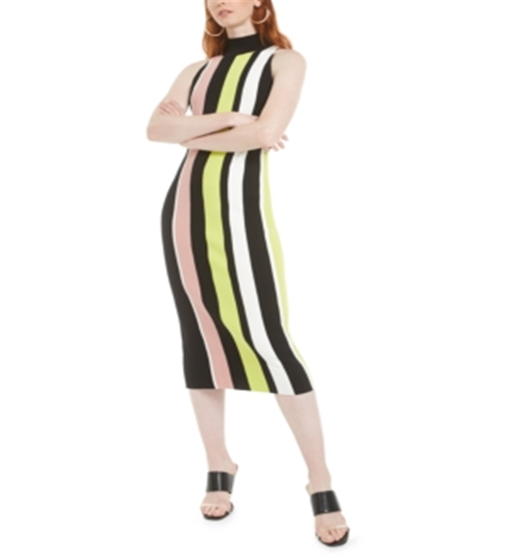 Vestido suéter listrado feminino Bar III, preto, tamanho X-S