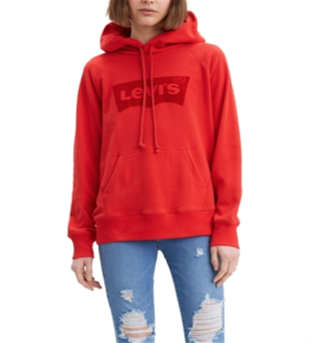Moletom com capuz esportivo gráfico feminino Levi's vermelho tamanho XX-G
