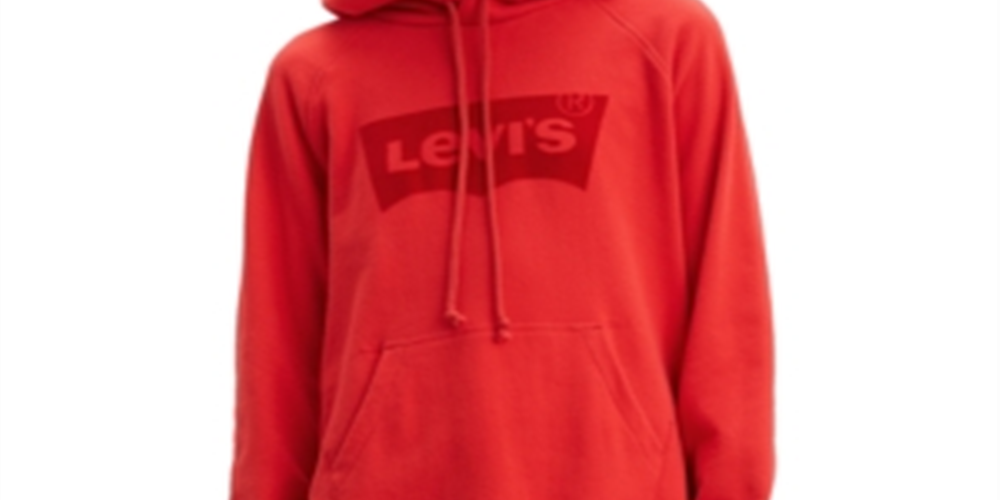 Moletom com capuz esportivo gráfico feminino Levi's vermelho tamanho XX-G