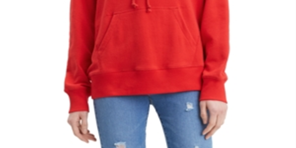 Moletom com capuz esportivo gráfico feminino Levi's vermelho tamanho XX-G