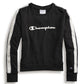 Camisa feminina Champion Heritage Fleece Crew, preta, tamanho grande