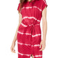 Vestido curto tie-dye feminino Ultra Flirt vermelho tamanho médio