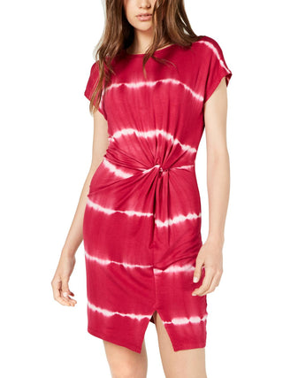 Vestido curto tie-dye feminino Ultra Flirt vermelho tamanho médio