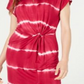 Vestido curto tie-dye feminino Ultra Flirt vermelho tamanho médio