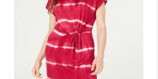 Vestido curto tie-dye feminino Ultra Flirt vermelho tamanho médio